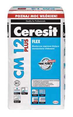 Ceresit CM 12 PLUS Zaprawa Klejowa do Marmuru Gresu Płytek z Włóknami Biała 25kg