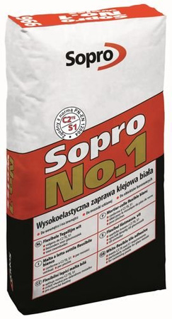 Sopro No.1 996 Zaprawa Klejowa Cementowa do Ceramiki Klinkieru Kamienia Biała 22,5kg