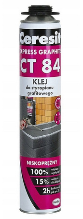 Ceresit CT84 Express Graphite Pianoklej Poliuretanowy Styropian Wełna 850ml