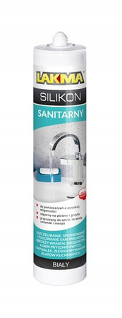 Lakma Silikon Sanitarny Uszczelniacz Odporny na Grzyby Pleśń Biały 280ml