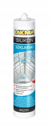 Lakma Silikon Uszczelniacz Szklarski do Szkła Okien Witryn Gablot Brąz 0,28L
