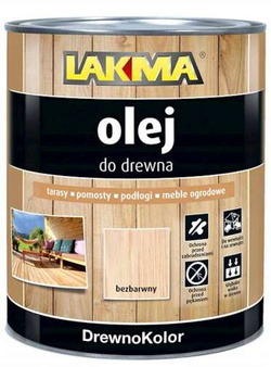 Lakma Drewnokolor Olej do Drewna Ochronno Dekoracyjny Bezbarwny 2,5L