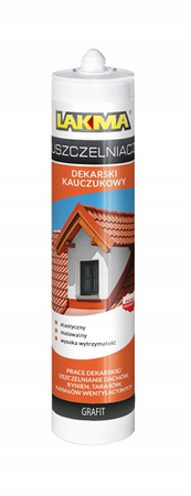 Lakma Uszczelniacz Dekarski Kauczukowy Odporny na UV Grafit 0,28L
