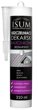 ISUM Uszczelniacz Dekarski Kauczukowy do Obróbek Membran Bezbarwny 310ml