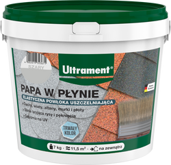 Ultrament Papa w Płynie Renowacyjna do Gontu Papy Dachówki Blach Szara 4kg