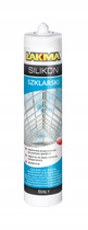 Lakma Silikon Uszczelniacz Szklarski do Szkła Okien Witryn Gablot Biały 300ml