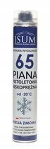 ISUM 65 Piana Uszczelniająco Montażowa Poliuretanowa Pistoletowa Zimowa 880ml