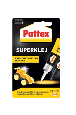 Pattex S.O.S. Super Klej do Plastiku Szybkoschnący Bezbarny 4ml + 2g