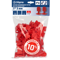 Blue Dolphin System Poziomowania Płytek Klips 3mm 100szt + 10% gratis