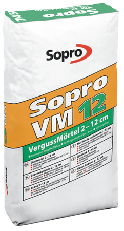 Sopro VM 12 Zaprawa Montażowa do Kotwienia Osadzania w Betonie 2-12cm 25kg