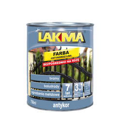 Lakma Antykor Farba Antykorozyjna Ochronno Dekoracyjna do Metalu Zielona Ciemna 0,75L