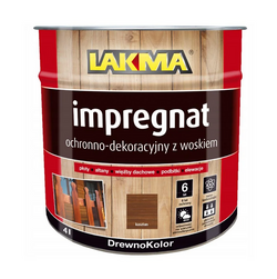 Lakma Drewnokolor Impregnat Ochronno Dekoracyjny z Woskiem Kasztan 4L