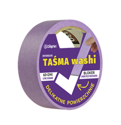 Blue dolphin Taśma Malarska Washi Tape Delikatne Powierzchnie 29mm x 25m