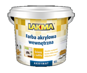 Lakma AKRYMAT Farba Akrylowa do Ścian Sufitów Zmywalna Biała 10L