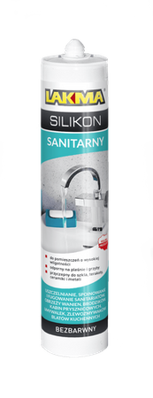 Lakma Silikon Sanitarny Uszczelniacz Odporny na Grzyby Pleśń Bezbarwny 150ml