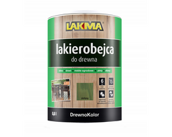 Lakma DREWNOKOLOR Lakierobejca Akrylowa do Drewna Połysk Zielona 0,8L