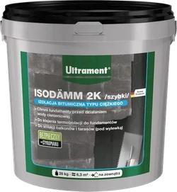 Ultrament Isodamm Izolacja Bitumiczna Hydrofobizująca z Włóknami 28kg