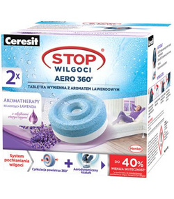 Ceresit Stop Wilgoci Aero360 Tabletki Wymienne do Pochłaniacza Lawendowe 2 x 450g