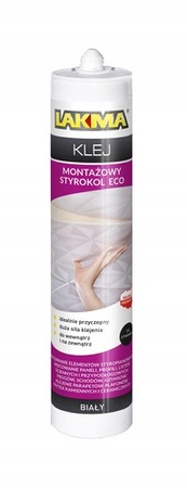 Lakma Styrokol ECO Klej Montażowy Uniwersalny Przyczepny Biały 0,28L