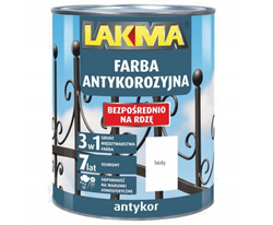 Lakma Antykor Farba Antykorozyjna Ochronno Dekoracyjna do Metalu Biała 0,75L