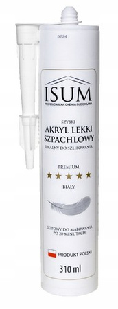 Isum Akryl Lekki Uszczelniacz Wypełniacz Rys Szczelin Szpachlowy 310ml