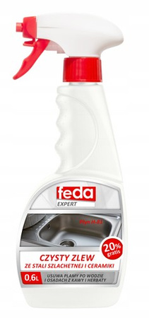 Feda Expert Preparat do Czyszczenia Zlewozmywaków Zlewów Stal Ceramika 0,6L