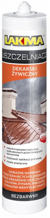Lakma Uszczelniacz Dekarski Żywiczny do Metalu Papy Reperacyjny Bezbarwny 0,28L