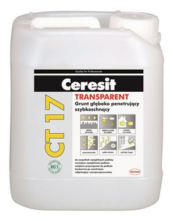 Ceresit CT 17 TRANSPARENT Grunt Podkład pod Kleje Gładzie Posadzki Szpachlówki 10L