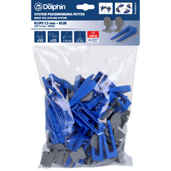 Blue Dolphin System Poziomowania Płytek Klips 1,5mm 50szt + klin 50szt