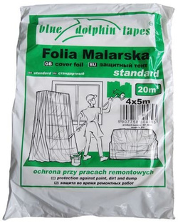 Blue Dolphin Folia Malarska Ochronna do Mebli Sprzętu Standard 4m x 5m