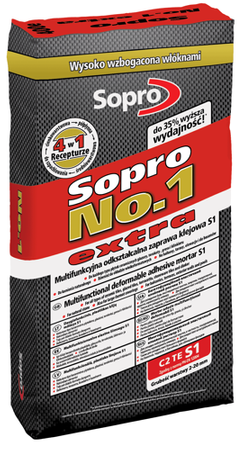 Sopro No.1 400 EXTRA Cementowa Zaprawa Klejowa do Glazury Kamienia Gresu 5kg