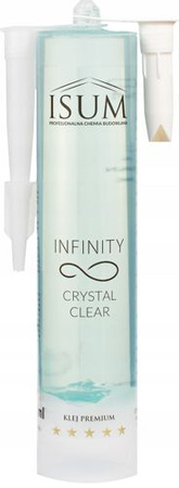 ISUM Infinity Crystal Clear Klej montażowy Uniweresalny Wodoodporny 290ml