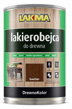 Lakma DREWNOKOLOR Lakierobejca Akrylowa do Drewna Połysk Kasztan 2,5L
