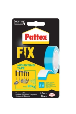 Pattex FIX Taśma Dwustronna Obciążenia do 80kg Wodoodporna 19mm x 1,5m