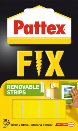 Pattex FIX Paski Montażowe do Gładkich Powierzchni Usuwalne 40mm x 20mm 10szt