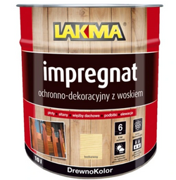 Lakma Drewnokolor Impregnat Ochronno Dekoracyjny z Woskiem Bezbarwny 10L