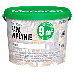 MEGARON UV-715 Papa w Płynie Dekoracyjno Ochronna Dekarska Biała 3L