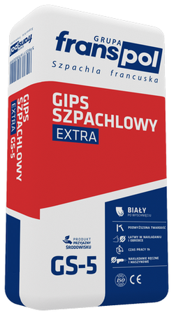 Franspol GS-5 Extra Gips Szpachlowy Wolnowiążący do Szlifowania 20kg
